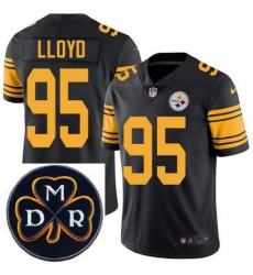 Men's Nike Pittsburgh Steelers #95 Greg Lloyd Elite Black Rush NFL MDR Dan Rooney Patch Jersey Men's Nike Pittsburgh Steelers #95 Greg Lloyd Elite Black Rush NFL MDR Dan Rooney Patch Jersey