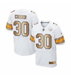 Mens Pittsburgh Steelers 30 James Conner Elite White Gold Football Jersey Mens Pittsburgh Steelers 30 James Conner Elite White Gold Football Jersey