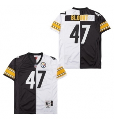 Men's Pittsburgh Steelers Mel Blount #47 White Black Split Stitched NFL Football Jersey Men's Pittsburgh Steelers Mel Blount #47 White Black Split Stitched NFL Football Jersey