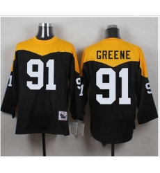 Mitchell And Ness 1967 Pittsburgh Steelers 91 Kevin Greene Black Yelllow Throwback Men 27s Stitched Mitchell And Ness 1967 Pittsburgh Steelers 91 Kevin Greene Black Yelllow Throwback Men 27s Stitched