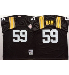 Mitchell And Ness Steelers #59 Ham Black Throwback Stitched NFL Jersey Mitchell And Ness Steelers #59 Ham Black Throwback Stitched NFL Jersey