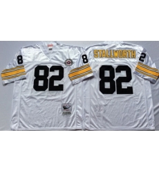 Mitchell And Ness Steelers #82 82 John Stallworth white Throwback Stitched NFL Jersey Mitchell And Ness Steelers #82 82 John Stallworth white Throwback Stitched NFL Jersey