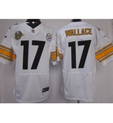 Nike Pittsburgh Steelers 17 Mike Wallace White Elite W 80 Anniversary Patch NFL Jersey Nike Pittsburgh Steelers 17 Mike Wallace White Elite W 80 Anniversary Patch NFL Jersey