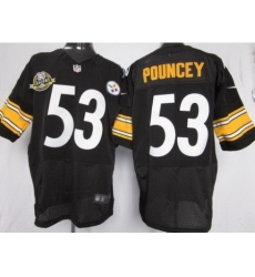 Nike Pittsburgh Steelers 53 Maurkice Pouncey Black Elite W 80 Anniversary Patch NFL Jersey Nike Pittsburgh Steelers 53 Maurkice Pouncey Black Elite W 80 Anniversary Patch NFL Jersey