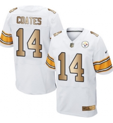 Nike Steelers #14 Sammie Coates White Mens Stitched NFL Elite Gold Jersey Nike Steelers #14 Sammie Coates White Mens Stitched NFL Elite Gold Jersey