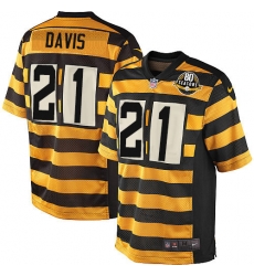 Nike Steelers #21 Sean Davis Yellow Black Alternate Mens Stitched NFL 80TH Throwback Elite Jersey Nike Steelers #21 Sean Davis Yellow Black Alternate Mens Stitched NFL 80TH Throwback Elite Jersey