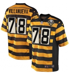 Nike Steelers #78 Alejandro Villanueva Yellow Black Alternate Mens Stitched NFL 80TH Throwback Elite Jersey Nike Steelers #78 Alejandro Villanueva Yellow Black Alternate Mens Stitched NFL 80TH Throwback Elite Jersey