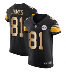 Nike Steelers #81 Jesse James Black Team Color Mens Stitched NFL Elite Gold Jersey Nike Steelers #81 Jesse James Black Team Color Mens Stitched NFL Elite Gold Jersey