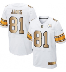 Nike Steelers #81 Jesse James White Mens Stitched NFL Elite Gold Jersey Nike Steelers #81 Jesse James White Mens Stitched NFL Elite Gold Jersey