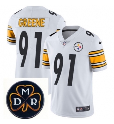 Nike Steelers #91 Kevin Greene White Mens NFL Vapor Untouchable Limited Stitched With MDR Dan Rooney Patch Jersey Nike Steelers #91 Kevin Greene White Mens NFL Vapor Untouchable Limited Stitched With MDR Dan Rooney Patch Jersey