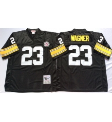Steelers 23 Mike Wagner Black Throwback Jersey Steelers 23 Mike Wagner Black Throwback Jersey