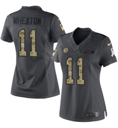 Nike Steelers #11 Markus Wheaton Black Womens Stitched NFL Limited 2016 Salute to Service Jersey Nike Steelers #11 Markus Wheaton Black Womens Stitched NFL Limited 2016 Salute to Service Jersey