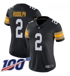 Steelers #2 Mason Rudolph Black Alternate Women Stitched Football 100th Season Vapor Limited Jersey Steelers #2 Mason Rudolph Black Alternate Women Stitched Football 100th Season Vapor Limited Jersey
