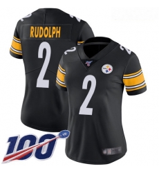 Steelers #2 Mason Rudolph Black Team Color Women Stitched Football 100th Season Vapor Limited Jersey Steelers #2 Mason Rudolph Black Team Color Women Stitched Football 100th Season Vapor Limited Jersey