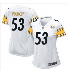 Women NEW Pittsburgh Steelers #53 Maurkice Pouncey White Stitched NFL Elite Jersey Women NEW Pittsburgh Steelers #53 Maurkice Pouncey White Stitched NFL Elite Jersey