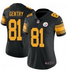 Women Nike 81 Zach Gentry Pittsburgh Steelers Limited Black Color Rush Jersey Women Nike 81 Zach Gentry Pittsburgh Steelers Limited Black Color Rush Jersey