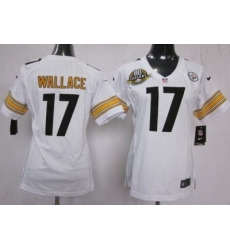 Women Nike Pittsburgh Steelers #17 Mike Wallace White Jersey W 80th P-atch Women Nike Pittsburgh Steelers #17 Mike Wallace White Jersey W 80th P-atch