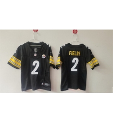 Women Pittsburgh Steelers 2 Justin Fields F U S E Black Vapor Stitched Football Jersey Women Pittsburgh Steelers 2 Justin Fields F U S E Black Vapor Stitched Football Jersey