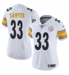 Women Pittsburgh Steelers 33 Jack Sawyer White 2025 Draft Vapor Untouchable Limited Stitched Football Jersey Women Pittsburgh Steelers 33 Jack Sawyer White 2025 Draft Vapor Untouchable Limited Stitched Football Jersey