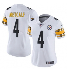 Women Pittsburgh Steelers 4 DK Metcalf 2025 White Vapor Stitched Football Jersey Women Pittsburgh Steelers 4 DK Metcalf 2025 White Vapor Stitched Football Jersey