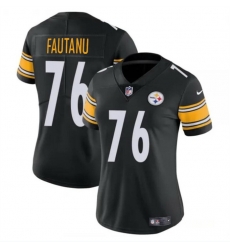 Women Pittsburgh Steelers 76 Troy Fautanu 2024 Draft Black Vapor Stitched Football Jersey Women Pittsburgh Steelers 76 Troy Fautanu 2024 Draft Black Vapor Stitched Football Jersey