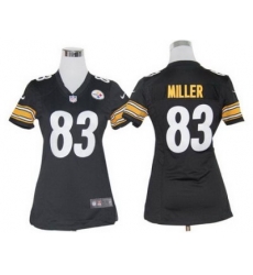 Women Pittsburgh Steelers 83# Heath Miller Black Jerseys Women Pittsburgh Steelers 83# Heath Miller Black Jerseys