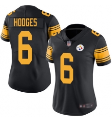 Women Steelers 6 Devlin Hodges Black Stitched Football Limited Rush Jersey Women Steelers 6 Devlin Hodges Black Stitched Football Limited Rush Jersey