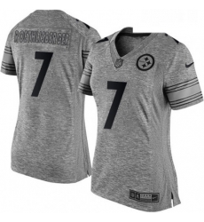 Womens Nike Pittsburgh Steelers 7 Ben Roethlisberger Limited Gray Gridiron NFL Jersey Womens Nike Pittsburgh Steelers 7 Ben Roethlisberger Limited Gray Gridiron NFL Jersey