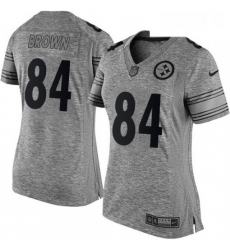 Womens Nike Pittsburgh Steelers 84 Antonio Brown Limited Gray Gridiron NFL Jersey Womens Nike Pittsburgh Steelers 84 Antonio Brown Limited Gray Gridiron NFL Jersey