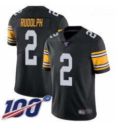 Steelers #2 Mason Rudolph Black Alternate Youth Stitched Football 100th Season Vapor Limited Jersey Steelers #2 Mason Rudolph Black Alternate Youth Stitched Football 100th Season Vapor Limited Jersey