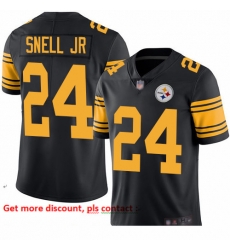 Steelers 24 Benny Snell Jr Black Youth Stitched Football Limited Rush Jersey Steelers 24 Benny Snell Jr Black Youth Stitched Football Limited Rush Jersey