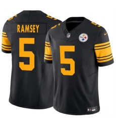 Youth Pittsburgh Steelers 5 Jalen Ramsey Black 2024 F U S E Color Rush Limited Stitched Football Jersey Youth Pittsburgh Steelers 5 Jalen Ramsey Black 2024 F U S E Color Rush Limited Stitched Football Jersey