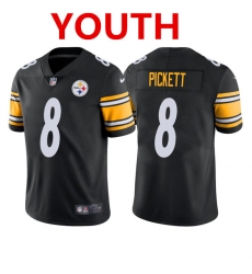 Youth Pittsburgh Steelers 8 Kenny Pickett Black 2022 Vapor Untouchable Stitched NFL Nike Limited Jersey Youth Pittsburgh Steelers 8 Kenny Pickett Black 2022 Vapor Untouchable Stitched NFL Nike Limited Jersey