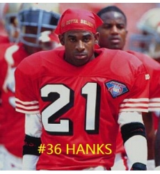 49ERS red throwback 36 Hanks 49ERS red throwback 36 Hanks