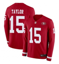 49ers 15 Trent Taylor Red Team Color Mens Stitched Football Limited Therma Long Sleeve Jersey 49ers 15 Trent Taylor Red Team Color Mens Stitched Football Limited Therma Long Sleeve Jersey