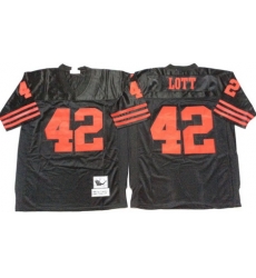 49ers 42 Ronnie Lott Black Throwback Jersey 49ers 42 Ronnie Lott Black Throwback Jersey