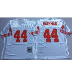49ers 44 Tom Rathman White Throwback Jersey 49ers 44 Tom Rathman White Throwback Jersey