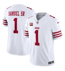 Men San Francisco 49ers 1 Deebo Samuel SR White 2024 F U S E With 2 Star C Patch Vapor Untouchable Limited Stitched Football Jersey Men San Francisco 49ers 1 Deebo Samuel SR White 2024 F U S E With 2 Star C Patch Vapor Untouchable Limited Stitched Football Jersey