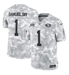 Men San Francisco 49ers 1 Deebo Samuel Sr 2024 Arctic Camo Salute To Service Limited Stitched Football Jersey Men San Francisco 49ers 1 Deebo Samuel Sr 2024 Arctic Camo Salute To Service Limited Stitched Football Jersey