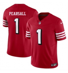 Men San Francisco 49ers 1 Ricky Pearsall New Red 2025 F U S E Vapor Untouchable Limited Stitched Football Jersey Men San Francisco 49ers 1 Ricky Pearsall New Red 2025 F U S E Vapor Untouchable Limited Stitched Football Jersey