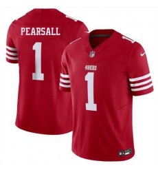 Men San Francisco 49ers 1 Ricky Pearsall Red 2025 F U S E Vapor Untouchable Limited Stitched Football Jersey Men San Francisco 49ers 1 Ricky Pearsall Red 2025 F U S E Vapor Untouchable Limited Stitched Football Jersey
