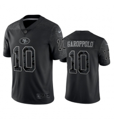 Men San Francisco 49ers 10 Jimmy Garoppolo Black Reflective Limited Stitched Football Jersey Men San Francisco 49ers 10 Jimmy Garoppolo Black Reflective Limited Stitched Football Jersey