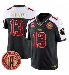 Men San Francisco 49ers 13 Brock Purdy Balck F U S E Golden Gate Bridge With 1 Star C Patch Alternate Vapor Limited Stitched Football Jersey Men San Francisco 49ers 13 Brock Purdy Balck F U S E Golden Gate Bridge With 1 Star C Patch Alternate Vapor Limited Stitched Football Jersey