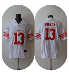 Men San Francisco 49ers 13 Brock Purdy White 2023 F U S E Vapor Untouchable Limited Stitched Football Jersey Men San Francisco 49ers 13 Brock Purdy White 2023 F U S E Vapor Untouchable Limited Stitched Football Jersey