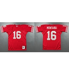 Men San Francisco 49ers 16 Joe Montana Red 1989 Stitched Football Jersey Men San Francisco 49ers 16 Joe Montana Red 1989 Stitched Football Jersey