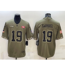 Men San Francisco 49ers 19 Deebo Samuel Olive 2022 Salute To Service Limited Stitched Jersey Men San Francisco 49ers 19 Deebo Samuel Olive 2022 Salute To Service Limited Stitched Jersey