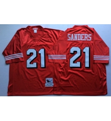 Men San Francisco 49ers 21 Deion Sanders Red Vintage M&N Jersey Men San Francisco 49ers 21 Deion Sanders Red Vintage M&N Jersey