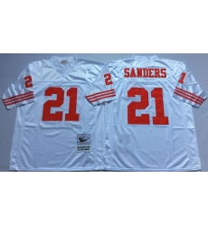 Men San Francisco 49ers 21 Deion Sanders White M&N Throwback Jersey Men San Francisco 49ers 21 Deion Sanders White M&N Throwback Jersey