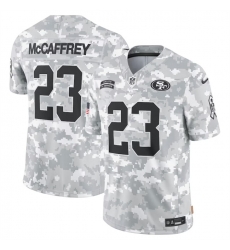 Men San Francisco 49ers 23 Christian McCaffrey 2024 Arctic Camo Salute To Service Limited Stitched Football Jersey Men San Francisco 49ers 23 Christian McCaffrey 2024 Arctic Camo Salute To Service Limited Stitched Football Jersey