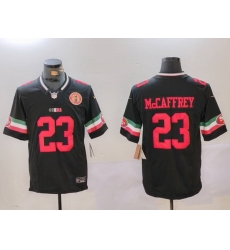 Men San Francisco 49ers 23 Christian McCaffrey Black F U S E Mexico Faithful To The Bay Patch Vapor Limited Stitched Football Jersey Men San Francisco 49ers 23 Christian McCaffrey Black F U S E Mexico Faithful To The Bay Patch Vapor Limited Stitched Football Jersey